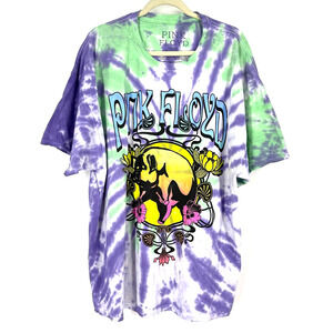 Pink Floyd Animals Pig Logo Tie Dye Cotton T-Shirt Purple Blue Size 1X/2X NWOT